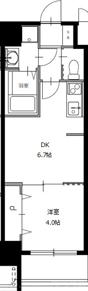 【大阪市天王寺区烏ケ辻のマンションの間取り】