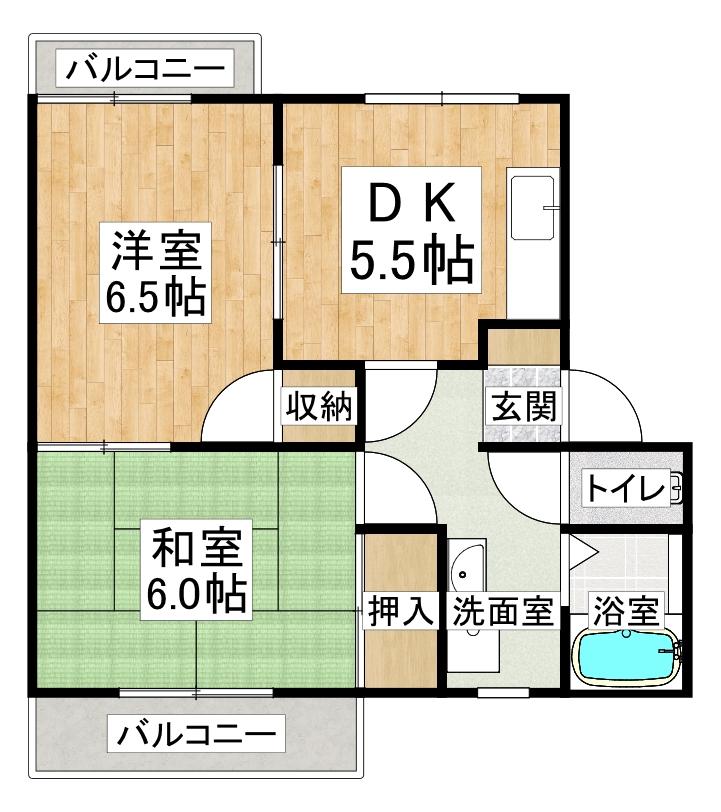 フレグランス本多聞　F棟の間取り