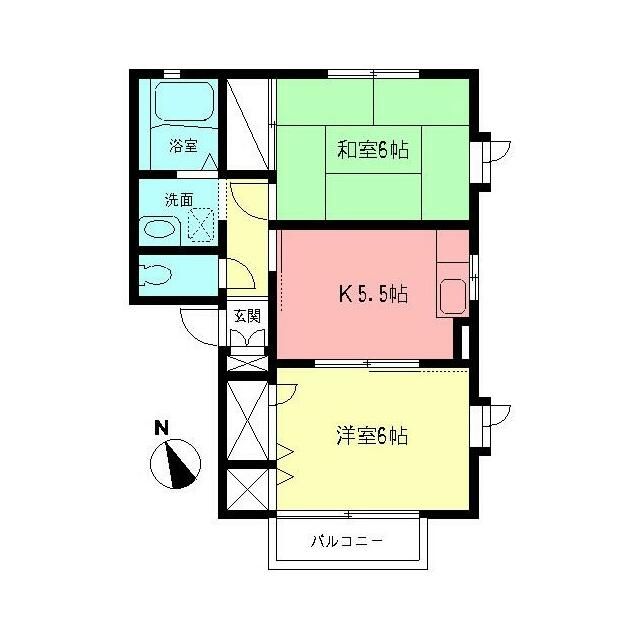 秦野市南矢名のアパートの間取り