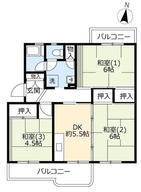 ＵＲ桃山南の間取り