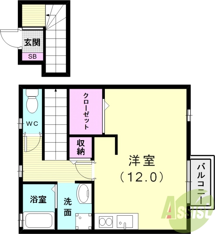 クレールベルヴィル立花の間取り