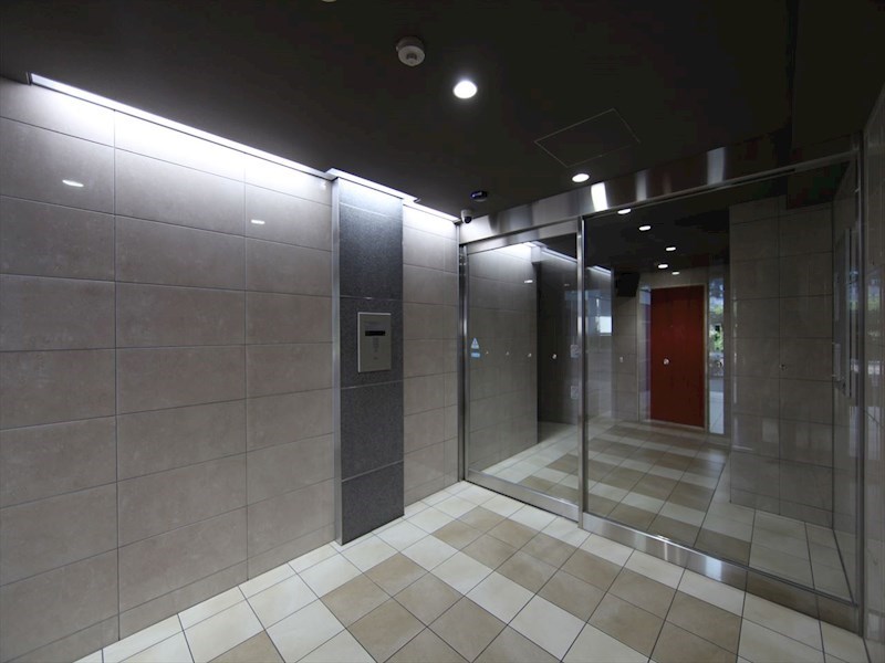 エントランス　エントランス　オートロック付 宅配ＢＯＸ　防犯カメラ