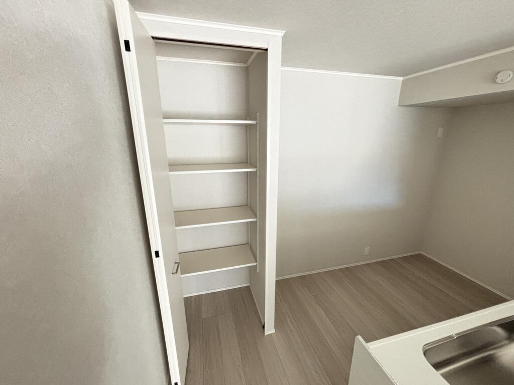 収納　キッチン横に大きなパントリー付きです