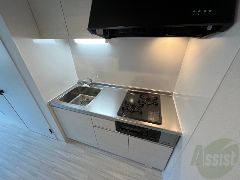 キッチン　キッチンはシックなデザインでした。洗い場も大きい。