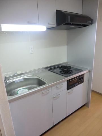 キッチン　グリル付２口システムガスキッチン