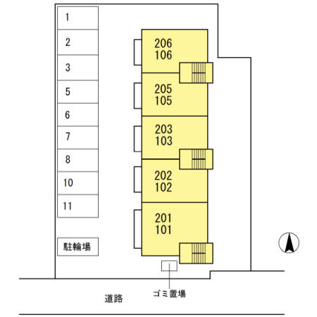 その他設備　区画図・お部屋は202号室です