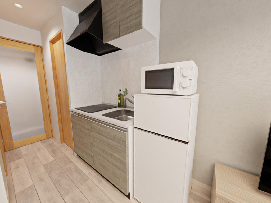 キッチン　冷蔵庫・電子レンジ付き（CGイメージ）