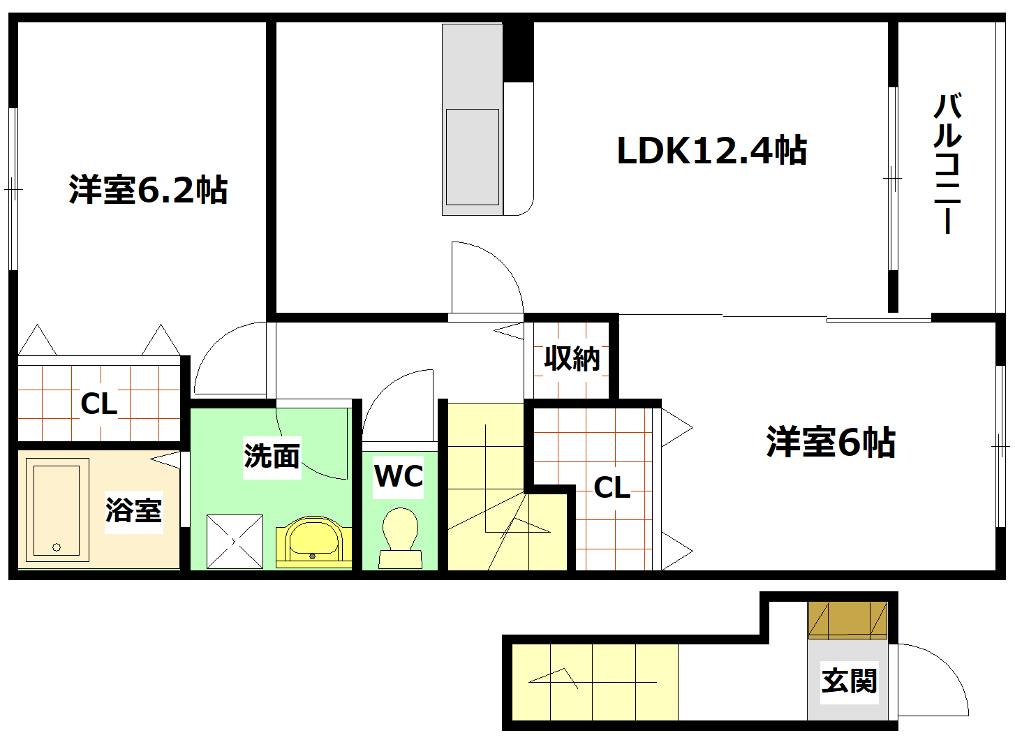 ＪＲ呉線 矢野駅 徒歩80分 2階建 築22年の間取り写真
