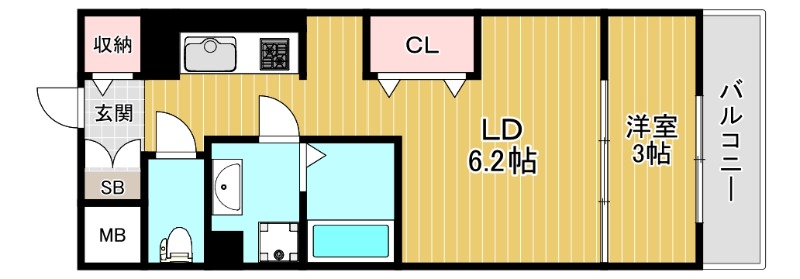 地下鉄今里筋線 今里駅 徒歩7分 10階建 築2年の間取り写真