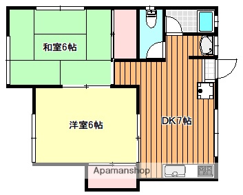 ＪＲ指宿枕崎線 谷山駅 徒歩11分 2階建 築44年の間取り写真
