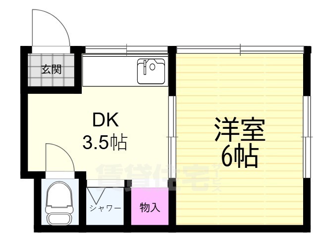 京阪本線 七条駅 徒歩7分 4階建 築54年の間取り写真