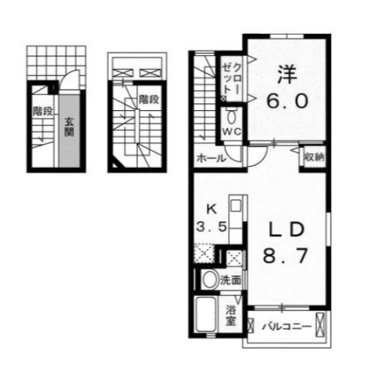 ＪＲ高崎線 深谷駅 徒歩23分 3階建 築11年の間取り写真