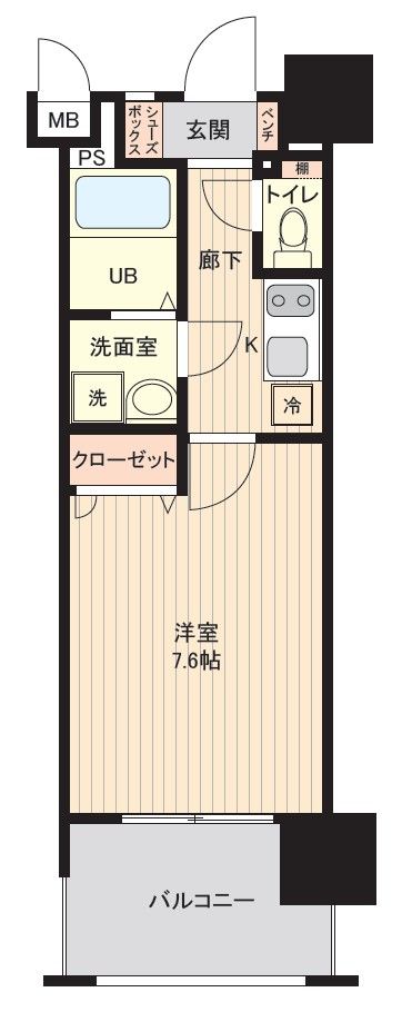 地下鉄七隈線 渡辺通駅 徒歩7分 15階建 築17年の間取り写真