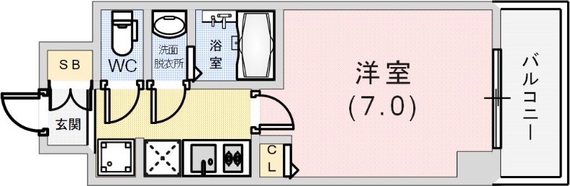 クレストタップ神戸湊町NOIRの間取り写真