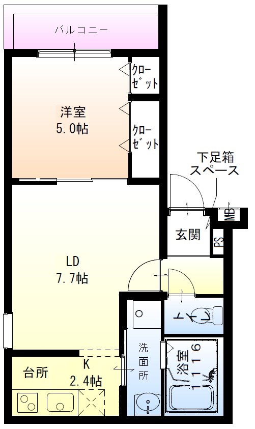 フジパレス須磨鷹取II番館の間取り写真