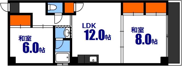 広島市中区大手町のマンションの間取り