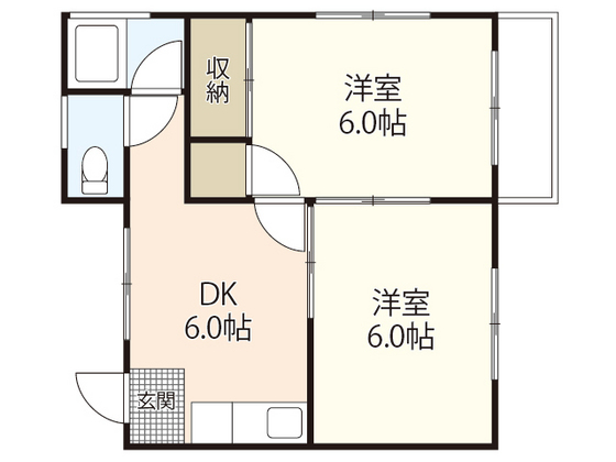 広島市安佐南区西原のアパートの間取り