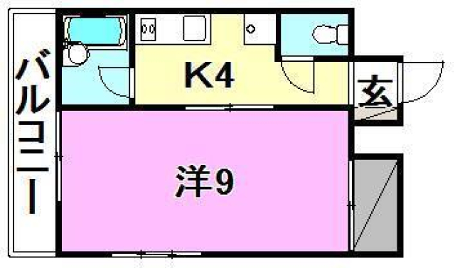 松山市平和通のマンションの間取り