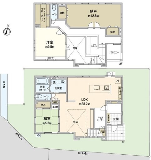 【倉敷市西阿知町戸建の間取り】