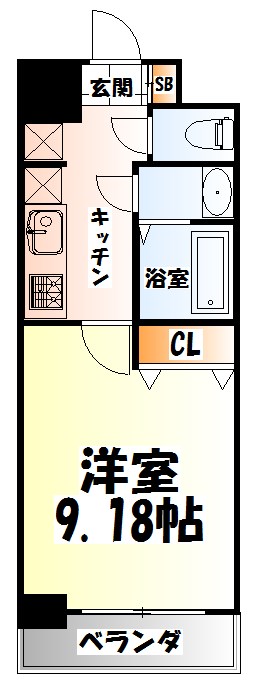 仙台市宮城野区小田原弓ノ町のマンションの間取り