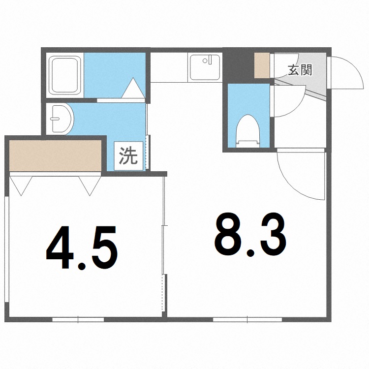 北海道札幌市豊平区美園五条２（マンション）の賃貸物件の間取り