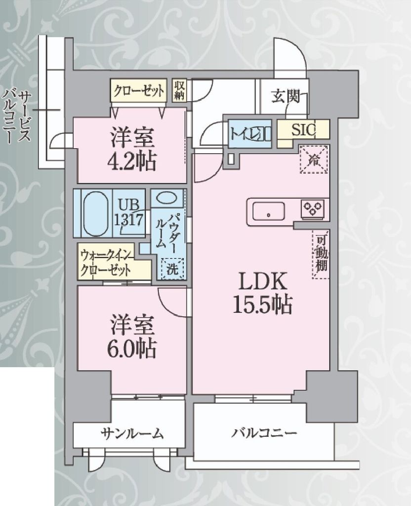 新座市野火止のマンションの間取り