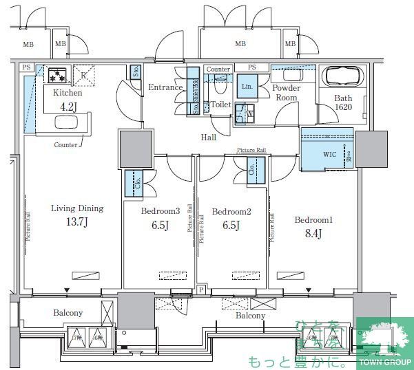 中央区晴海のマンションの間取り