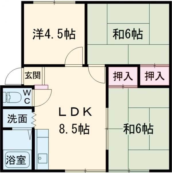 ハイツエバーグリーンＡの間取り