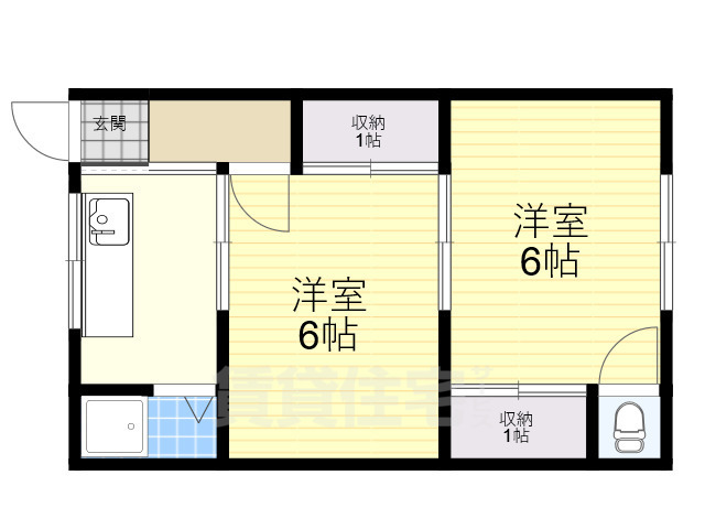 茨木市大住町のアパートの間取り