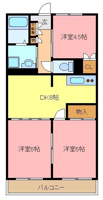 さいたま市緑区原山のマンションの間取り