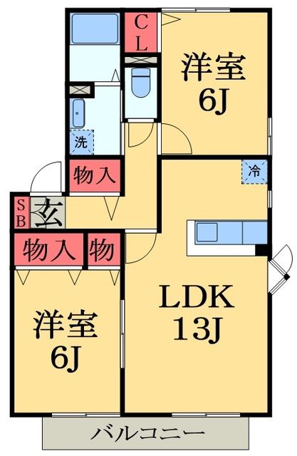 千葉市緑区おゆみ野南のアパートの間取り