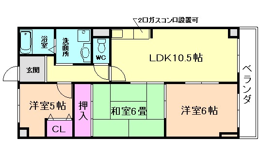 グリーンヒル池田の間取り