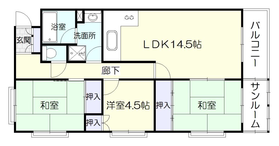 下荒田ハイツの間取り