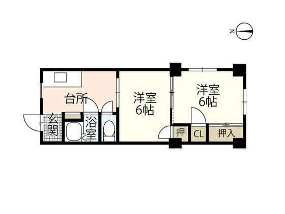 広島市中区富士見町のマンションの間取り