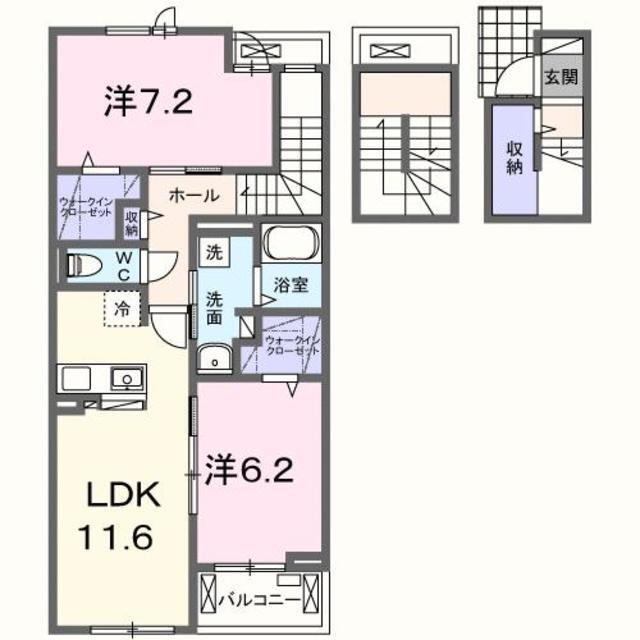 糟屋郡志免町南里のアパートの間取り