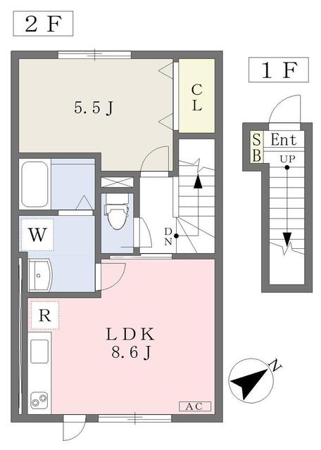 メゾンドゥカイＢ棟の間取り