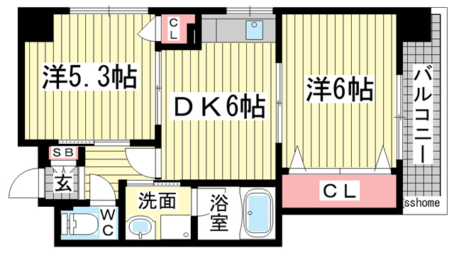 【フォルム南六甲の間取り】