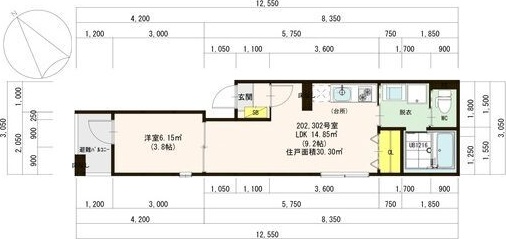 ハーモニーテラス新栄の間取り