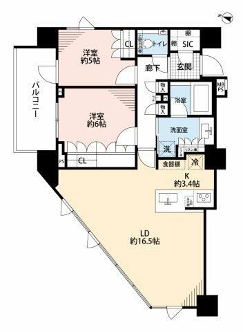 千代田区九段北のマンションの間取り