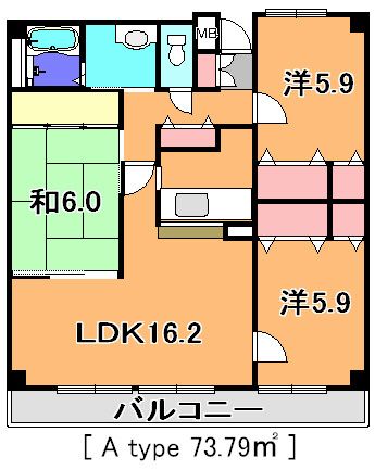 八千代市ゆりのき台のマンションの間取り