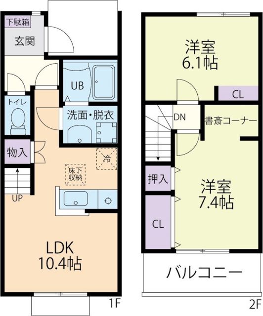 鹿沼市御成橋町のアパートの間取り