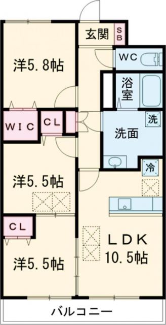 鈴鹿市桜島町のアパートの間取り