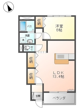 新潟市南区上曲通のアパートの間取り