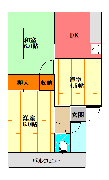 長岡コーポ846-4の間取り