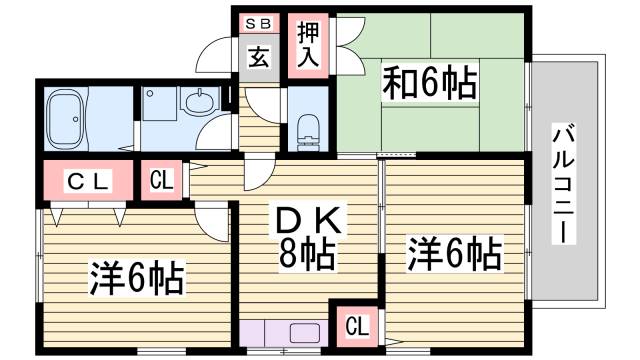 ジュネス北六甲IIの間取り