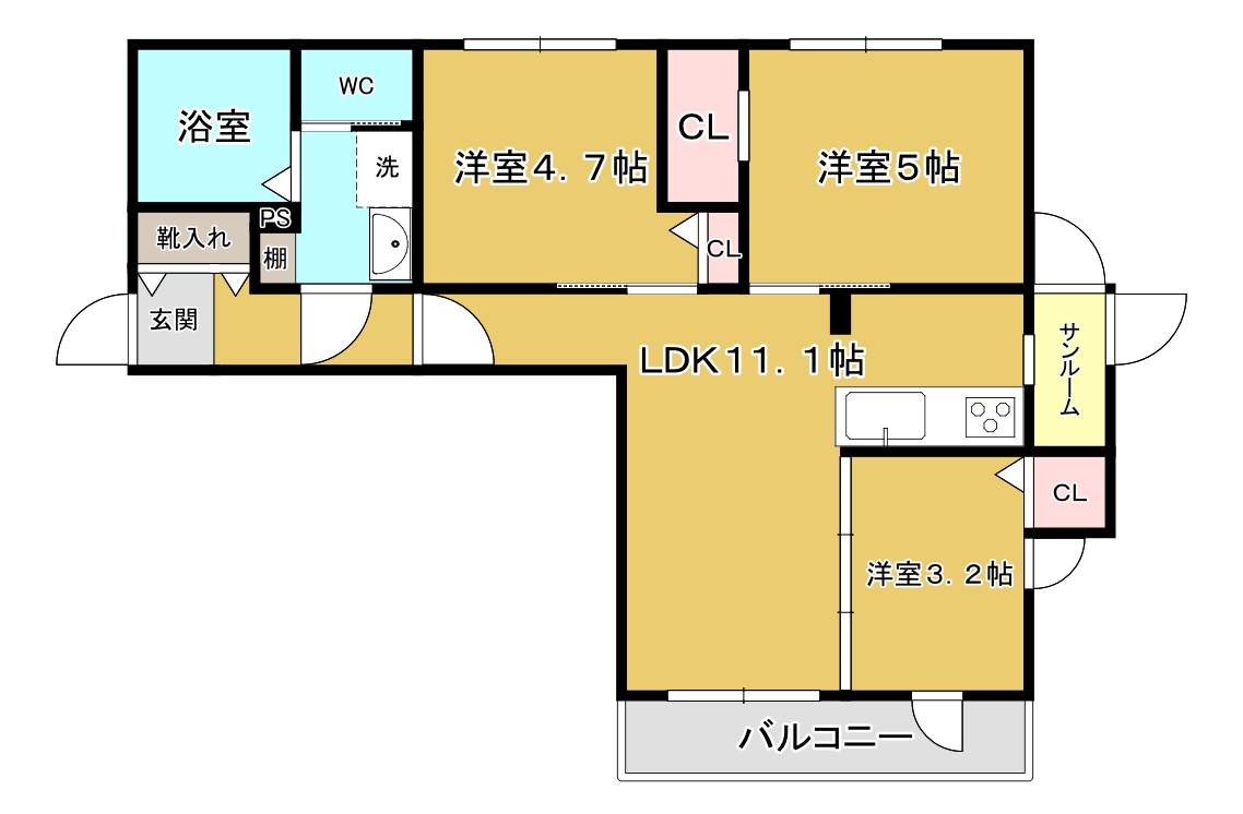 アークヴィレッジ名取駅前の間取り