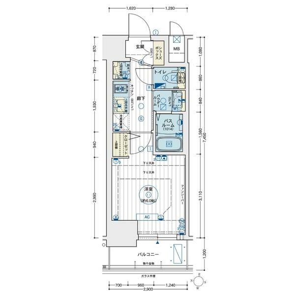 名古屋市中区新栄のマンションの間取り