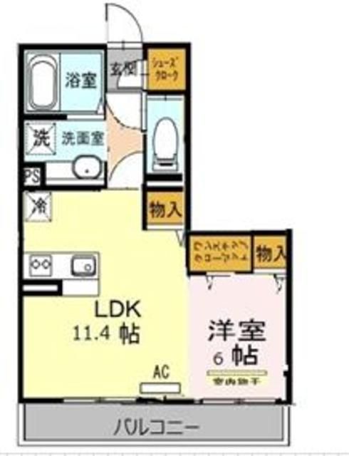 さいたま市見沼区東大宮のアパートの間取り