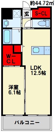 北九州市八幡東区西本町のマンションの間取り