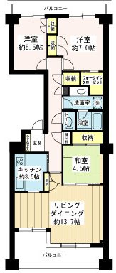 ベイシティ浦安 B棟の間取り